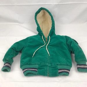 Vintage 70s Oshkosh corduroy sherpa green jacket